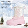 image:imageStelle Girls Snow Boots with Zipper Kids Boys Winter Outdoor Boots  NonSlip Waterproof TPR Outsole Warm Faux Fur Insulated Lining Easy Onoff Cozy Midcalf Fit with Bungee Adjuster for ToddlerIridescent Pink