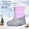 image:imageStelle Girls Snow Boots with Zipper Kids Boys Winter Outdoor Boots  NonSlip Waterproof TPR Outsole Warm Faux Fur Insulated Lining Easy Onoff Cozy Midcalf Fit with Bungee Adjuster for ToddlerMarshmellow Marble