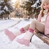 image:imageStelle Girls Snow Boots with Zipper Kids Boys Winter Outdoor Boots  NonSlip Waterproof TPR Outsole Warm Faux Fur Insulated Lining Easy Onoff Cozy Midcalf Fit with Bungee Adjuster for ToddlerIridescent Pink