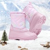 image:imageStelle Girls Snow Boots with Zipper Kids Boys Winter Outdoor Boots  NonSlip Waterproof TPR Outsole Warm Faux Fur Insulated Lining Easy Onoff Cozy Midcalf Fit with Bungee Adjuster for ToddlerCotton Candy Marble