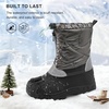 image:imageStelle Girls Snow Boots with Zipper Kids Boys Winter Outdoor Boots  NonSlip Waterproof TPR Outsole Warm Faux Fur Insulated Lining Easy Onoff Cozy Midcalf Fit with Bungee Adjuster for ToddlerGrey