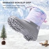 image:imageStelle Girls Snow Boots with Zipper Kids Boys Winter Outdoor Boots  NonSlip Waterproof TPR Outsole Warm Faux Fur Insulated Lining Easy Onoff Cozy Midcalf Fit with Bungee Adjuster for ToddlerMermaid Marble