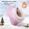 image:imageStelle Girls Snow Boots with Zipper Kids Boys Winter Outdoor Boots  NonSlip Waterproof TPR Outsole Warm Faux Fur Insulated Lining Easy Onoff Cozy Midcalf Fit with Bungee Adjuster for ToddlerCotton Candy Marble