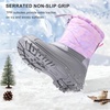 image:imageStelle Girls Snow Boots with Zipper Kids Boys Winter Outdoor Boots  NonSlip Waterproof TPR Outsole Warm Faux Fur Insulated Lining Easy Onoff Cozy Midcalf Fit with Bungee Adjuster for ToddlerMarshmellow Marble