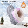 image:imageStelle Girls Snow Boots with Zipper Kids Boys Winter Outdoor Boots  NonSlip Waterproof TPR Outsole Warm Faux Fur Insulated Lining Easy Onoff Cozy Midcalf Fit with Bungee Adjuster for ToddlerMarshmellow Marble