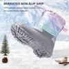 image:imageStelle Girls Snow Boots with Zipper Kids Boys Winter Outdoor Boots  NonSlip Waterproof TPR Outsole Warm Faux Fur Insulated Lining Easy Onoff Cozy Midcalf Fit with Bungee Adjuster for ToddlerHolo Frost