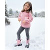 image:imageStelle Girls Snow Boots with Zipper Kids Boys Winter Outdoor Boots  NonSlip Waterproof TPR Outsole Warm Faux Fur Insulated Lining Easy Onoff Cozy Midcalf Fit with Bungee Adjuster for ToddlerPink