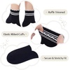 image:imageStelle Girls Socks Cotton Ruffle Athletic Ankle Sock 345 Pairs for Kids  Sporty Stripes Activewear Sock Breathable Comfort Soft Sweet Frilly Trim Stretchy Ribbed Big Girl Toddler 318 Years5 Black