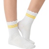 image:imageStelle Girls Socks Cotton Ruffle Athletic Ankle Sock 345 Pairs for Kids  Sporty Stripes Activewear Sock Breathable Comfort Soft Sweet Frilly Trim Stretchy Ribbed Big Girl Toddler 318 YearsRedyellowbluegreen Stripes
