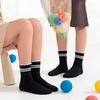 image:imageStelle Girls Socks Cotton Ruffle Athletic Ankle Sock 345 Pairs for Kids  Sporty Stripes Activewear Sock Breathable Comfort Soft Sweet Frilly Trim Stretchy Ribbed Big Girl Toddler 318 Years5 Black