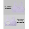 image:imageStelle Girls Sports Bra Cross Back Training Bras for Dance Yoga 6Y15Y  Moisturewicking Fabric Soft Stretch Support Removable Pads Ballet Cheer Running Active ComfortLavender