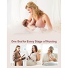 image:imageStelle Lace Nursing Bras for Breastfeeding Seamless Pregnancy Maternity Wireless Bralette with Pads ExtendersGraybeige