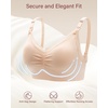 image:imageStelle Lace Nursing Bras for Breastfeeding Seamless Pregnancy Maternity Wireless Bralette with Pads ExtendersGraybeige