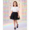 image:imageStelle Tutu for Girls Skirt Layered Tulle Ballet Princess Birthday Outfit  Tutu for girls Layered fluffy sequin skirt Lightweight soft fabric Toddler tutu Dance class Performance Birthday outfitBlack