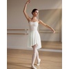 image:imageStelle Women Ballet Skirt Chiffon Dance Wrap Skirt Mesh Sheer Pull On Skirt  BlackWhitePink Ballet Skirt Women Pull on elastic waist Chiffon ballet wrap skirt Dance Rehearsal Recital Studio wearWhite