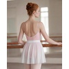 image:imageStelle Women Ballet Skirt Chiffon Wrap Skirt Pull On Mesh Sheer Dance Skirt  Ballet skirts for women Elastic waist pull on Flowing movement Dance Rehearsal Recital Studio wearWhite