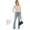 image:imageStelle Women Henley Long Sleeve Crop Tops Ribbed Knit Button Slim Fitted Tops Casual Basic T ShirtsDesert Beige2