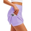 image:imageStelle Womens ALine Tennis Skort with Built in Shorts for Golf Sports  Moisturewicking fabric High waist Ball pockets Tennis Golf Pickleball Fourway stretchLilac