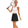 image:imageStelle Womens ALine Tennis Skort with Built in Shorts for Golf Sports  Moisturewicking fabric High waist Ball pockets Tennis Golf Pickleball Fourway stretchBlack