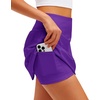 image:imageStelle Womens ALine Tennis Skort with Built in Shorts for Golf Sports  Moisturewicking fabric High waist Ball pockets Tennis Golf Pickleball Fourway stretchPurple