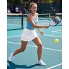 image:imageStelle Womens ALine Tennis Skort with Built in Shorts for Golf Sports  Moisturewicking fabric High waist Ball pockets Tennis Golf Pickleball Fourway stretchWhite