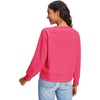 image:imageStelle Womens Raglan Crewneck Sweatshirt Relaxed Fit Casual Everyday  Soft fleece lining Raglan sleeves Ribbed cuffs Layering essential Lounge Travel StreetwearWatermelon Sugar