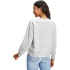 image:imageStelle Womens Raglan Crewneck Sweatshirt Relaxed Fit Casual Everyday  Soft fleece lining Raglan sleeves Ribbed cuffs Layering essential Lounge Travel StreetwearUltra Light Grey