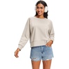 image:imageStelle Womens Raglan Crewneck Sweatshirt Relaxed Fit Casual Everyday  Soft fleece lining Raglan sleeves Ribbed cuffs Layering essential Lounge Travel StreetwearOat Milk