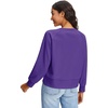 image:imageStelle Womens Raglan Crewneck Sweatshirt Relaxed Fit Casual Everyday  Soft fleece lining Raglan sleeves Ribbed cuffs Layering essential Lounge Travel StreetwearPurple