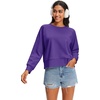 image:imageStelle Womens Raglan Crewneck Sweatshirt Relaxed Fit Casual Everyday  Soft fleece lining Raglan sleeves Ribbed cuffs Layering essential Lounge Travel StreetwearPurple