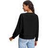 image:imageStelle Womens Raglan Crewneck Sweatshirt Relaxed Fit Casual Everyday  Soft fleece lining Raglan sleeves Ribbed cuffs Layering essential Lounge Travel StreetwearBlack