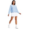 image:imageStelle Womens Raglan Crewneck Sweatshirt Relaxed Fit Casual Everyday  Soft fleece lining Raglan sleeves Ribbed cuffs Layering essential Lounge Travel StreetwearBaby Blue