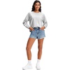 image:imageStelle Womens Raglan Crewneck Sweatshirt Relaxed Fit Casual Everyday  Soft fleece lining Raglan sleeves Ribbed cuffs Layering essential Lounge Travel StreetwearUltra Light Grey