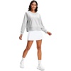 image:imageStelle Womens Raglan Crewneck Sweatshirt Relaxed Fit Casual Everyday  Soft fleece lining Raglan sleeves Ribbed cuffs Layering essential Lounge Travel StreetwearUltra Light Grey