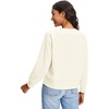 image:imageStelle Womens Raglan Crewneck Sweatshirt Relaxed Fit Casual Everyday  Soft fleece lining Raglan sleeves Ribbed cuffs Layering essential Lounge Travel StreetwearAoff White
