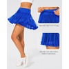 image:imageStelle Womens Tiered Ruffle Tennis Athletic Skirts with Built in Shorts  Tiered ruffle design Ball pockets Highrise waistband Tennis Pickleball Golf Quick dry performanceSapphire