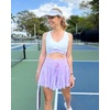 image:imageStelle Womens Tiered Ruffle Tennis Athletic Skirts with Built in Shorts  Tiered ruffle design Ball pockets Highrise waistband Tennis Pickleball Golf Quick dry performanceLilac