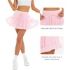 image:imageStelle Womens Tiered Ruffle Tennis Athletic Skirts with Built in Shorts  Tiered ruffle design Ball pockets Highrise waistband Tennis Pickleball Golf Quick dry performanceBallet Pink