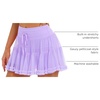 image:imageStelle Womens Tiered Ruffle Tennis Athletic Skirts with Built in Shorts  Tiered ruffle design Ball pockets Highrise waistband Tennis Pickleball Golf Quick dry performanceLilac