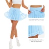 image:imageStelle Womens Tiered Ruffle Tennis Athletic Skirts with Built in Shorts  Tiered ruffle design Ball pockets Highrise waistband Tennis Pickleball Golf Quick dry performanceLight Blue