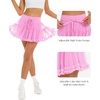 image:imageStelle Womens Tiered Ruffle Tennis Athletic Skirts with Built in Shorts  Tiered ruffle design Ball pockets Highrise waistband Tennis Pickleball Golf Quick dry performanceCotton Candy