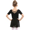 image:imageStelle Ballet Leotards for Girls Toddler Ballet Outfit Dance Leotard Dress  Ballerina Outfit Dress CrissCross amp Bow Back Soft Stretch Fabric Short Sleeve Dance Recital Gymnastics PerformanceStyle 1blackcross Back