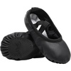 image:imageStelle Ballet Shoes for Girls Toddler Soft Leather Split Sole Practice  Ballet slippers Dance shoes Drawstring or nodrawstring design Suede leather sole Boys and girls Little and big kidsBlack