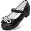 image:imageStelle Dress Shoes for Girls Rhinestone Bow Low Heels for Wedding Party  Flower Girl Sparkling bow detail Cushioned insole Flexible outsole School events Dressup Comfortable fit1black