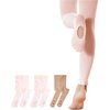 image:imageStelle Girls Convertible amp Transition Ballet Tights for Toddler Dance Kid  High Waist Stretch Opaque Soft Footless Stockings Teen amp Youth Pantyhose Ballerina Class Studio Performance Recital2pair Ballet Pink1pair Tan