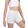 image:imageStelle Girls Dance Shorts Metallic Gymnastics Ruffle Short 615 Years  Sparkly Shiny Stretchy Comfortable Cheer Dancewear Athletic Birthday Party Kids Youth VolleyballWhite