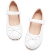 image:imageStelle Girls Dress Shoes Mary Jane Flats for School Party Flower Girl  Hookandloop closure Princess shoes Cushioned comfort Uniform Wedding Dress occasions Patent finish Glitter finish1white