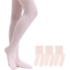 image:imageStelle Girls Footed Ballet Tights for Dance Class Toddler Kids 2T15Y  High Waist Stretch Opaque Coverage Soft Stocking Teen amp Youth Pantyhose Ballerina Studio Stage Performance Recital3packballet Pink