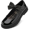 image:imageStelle Girls Mary Jane Shoes School Uniform Flats Dress Shoes Detachable Bow Chunky Formal for LittleBig Kids  Removable bow Cushioned comfort Flexible outsole Flower girl Party Comfortable allday wearPublack Pat