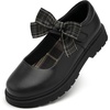 image:imageStelle Girls Mary Jane Shoes School Uniform Flats Dress Shoes Detachable Bow Chunky Formal for LittleBig Kids  Removable bow Cushioned comfort Flexible outsole Flower girl Party Comfortable allday wearBlack